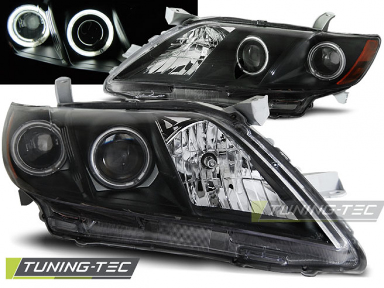 LED Angel Eyes Scheinwerfer für Toyota Camry 6 (XV40) 06-09 schwarz